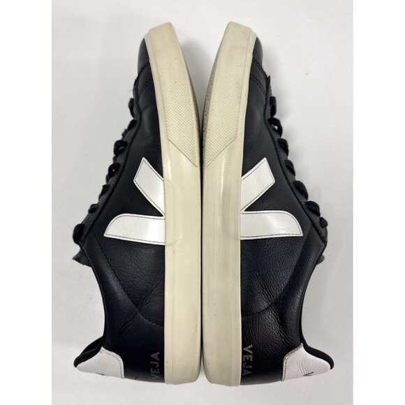 Veja Mens Campo Low Chromefree Sneakers Size 12 Black White Leather Shoes - Picture 7 of 10